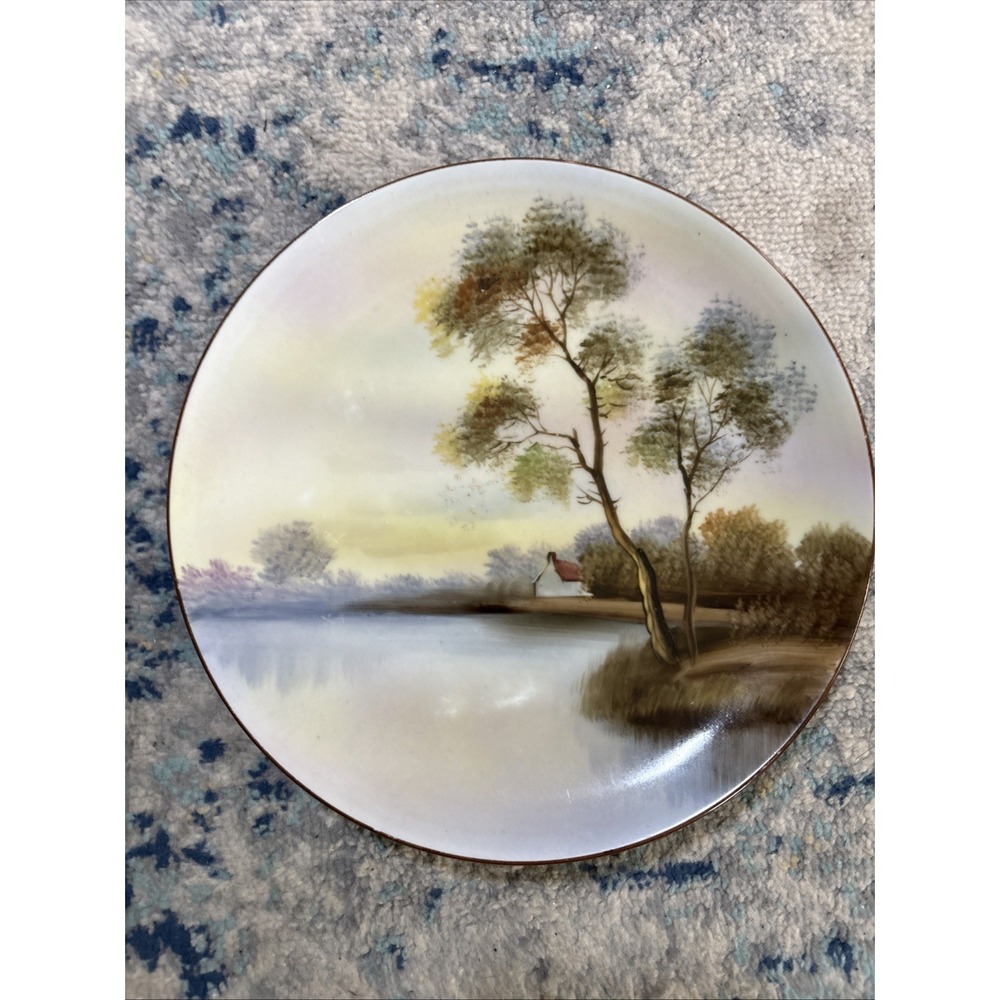 Vintage Noritake Hand Painted Porcelain Scenic Plate Excellent Condition